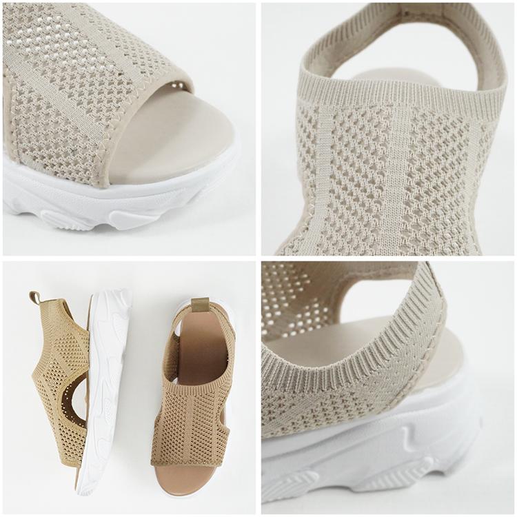 スポーツサンダル 厚底サンダル 厚底 無地 サンダル メッシュ 夏