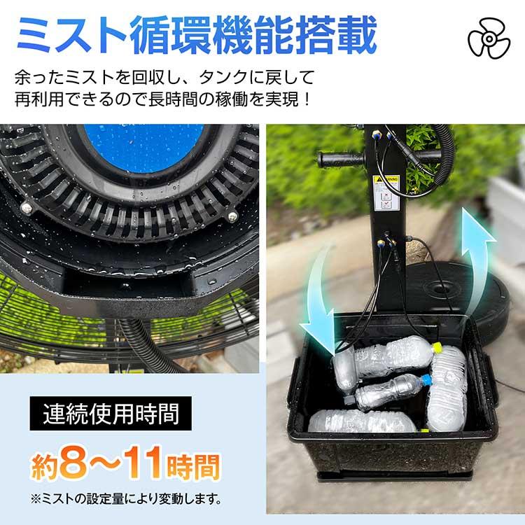 ミスト扇風機 大型 業務用 工場扇 微細ミスト パワフル送風 冷風扇 特大 大容量タンク 45L ミストファン 省エネ 自動首振り 風量3段階 扇風機 送風機 熱中症対策の画像