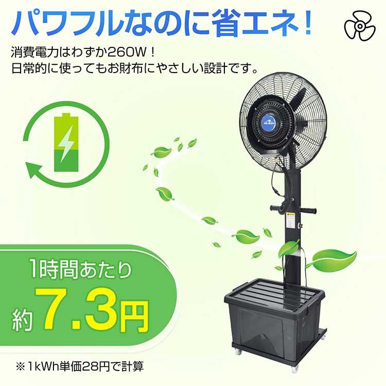 ミスト扇風機 大型 業務用 工場扇 微細ミスト パワフル送風 冷風扇 特大 大容量タンク 45L ミストファン 省エネ 自動首振り 風量3段階 扇風機 送風機 熱中症対策の画像