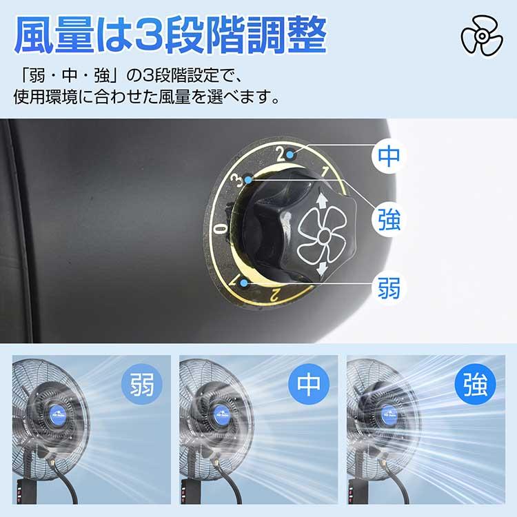ミスト扇風機 大型 業務用 工場扇 微細ミスト パワフル送風 冷風扇 特大 大容量タンク 45L ミストファン 省エネ 自動首振り 風量3段階 扇風機 送風機 熱中症対策の画像