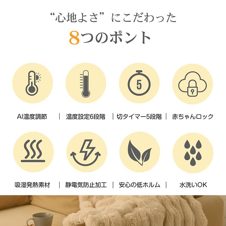 Hill Stone（ヒルストーン） 電気毛布 ふわとろ 2枚合わせ 厚手