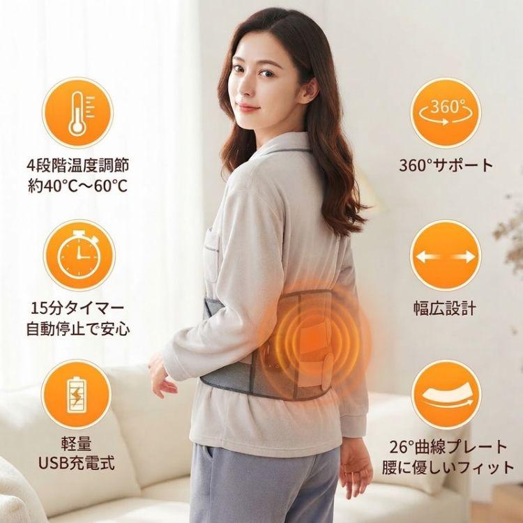 Hill Stone（ヒルストーン） 温感サポーター 電熱 腰 サポーター 