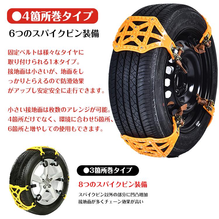 タイヤチェーン スノーチェーン 非金属 チェーン 車 タイヤ サイズ 雪 