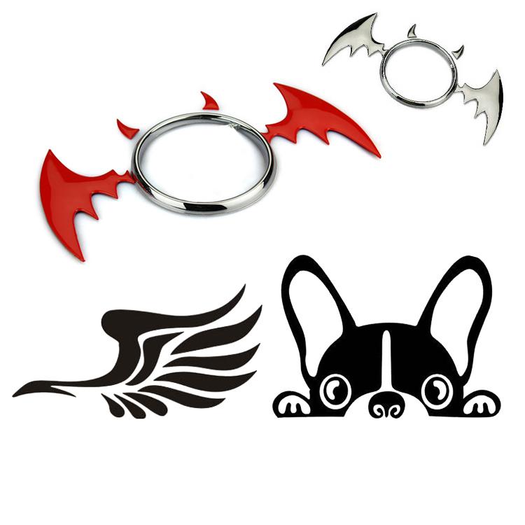 カーステッカー エンブレム 3種 デビル 翼 犬 ドレスアップ ワンポイント デカール コウモリ かっこいい かわいい おしゃれ 車 車用 E072 在庫処分 アカネa Shop Paypayモール店 通販 Paypayモール