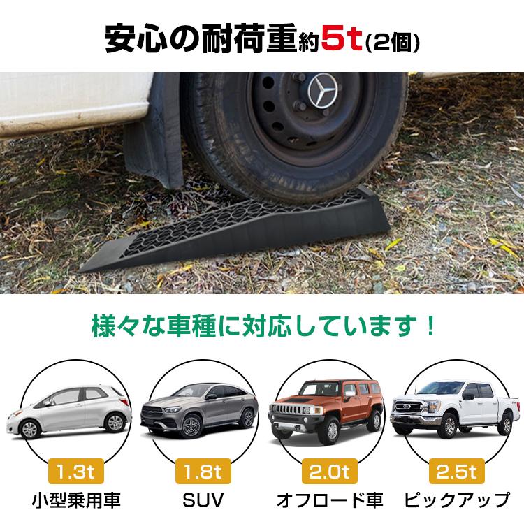 カースロープ 2個 5t ローダウン車 大型車 ジャッキ アシスト ジャッキアップ補助 タイヤ交換 整備用 カーランプ メンテナンス スロープ 車 ee362｜akaneashop｜07