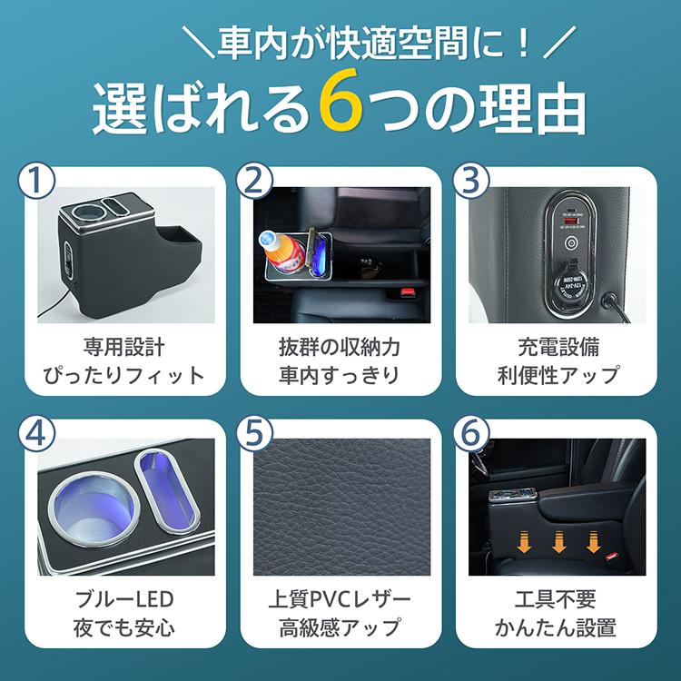 デリカミニ 三菱 B3系 B34A B35A B37A B38A コンソールボックス スマホホルダー 車 携帯ホルダー カー用品 ドリンクホルダー アームレスト センターコンソール | 三菱 | 02