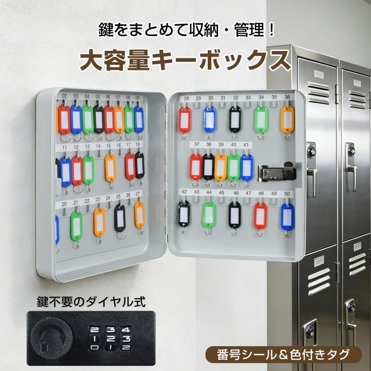 家の鍵用ロックボックス 48個のキーフックとキーラベル付き 壁用キー