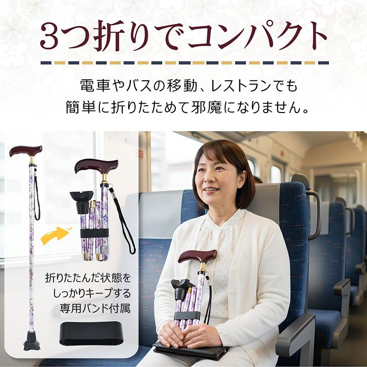 Hill Stone（ヒルストーン） 杖 介護 4点杖 おしゃれ 女性 折りたたみ