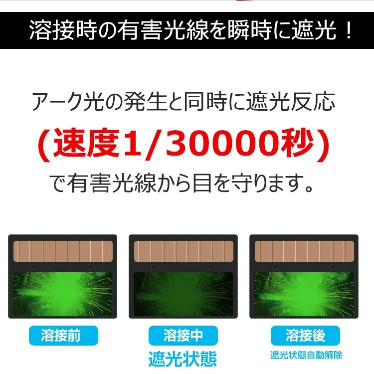 溶接マスク 溶接面 自動遮光溶接マスク アーク溶接 遮光レンズ 遮光速度1/30000秒 ヘルメット 明るさ調節 電池交換不要 ny150｜akaneashop｜03