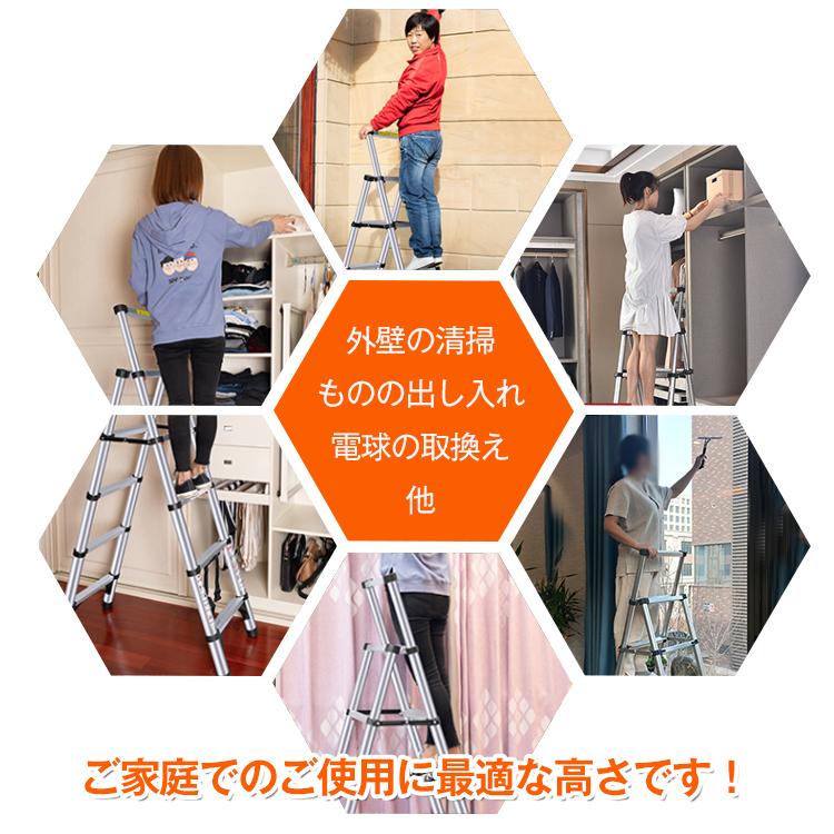 楽天市場】伸縮はしご ロックボタン 脚立 伸縮ハシゴ 折りたたみ 脚立 