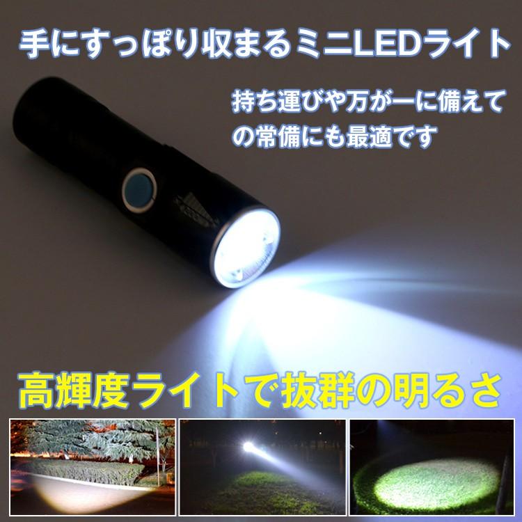 Hill Stone 懐中電灯 LEDライト ハンディライト ミニ USB充電式
