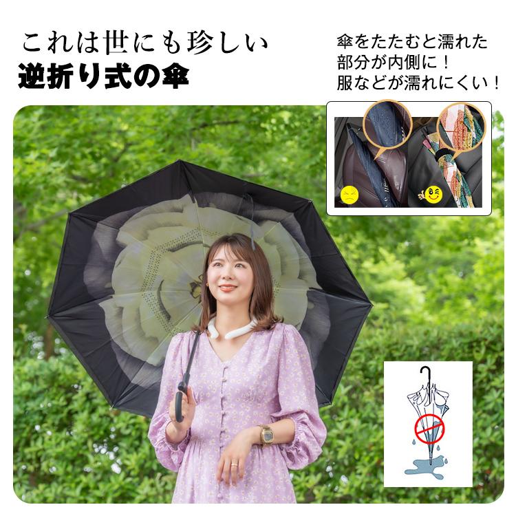 傘 逆さ傘 ワンタッチ 自動開き プレゼント 日傘 晴雨兼用 折り畳み傘 遮光 梅雨 レディース メンズ 逆さになる傘 さかさま傘 長傘 紫外線 遮光 UV 遮熱 ny412｜akaneashop｜12