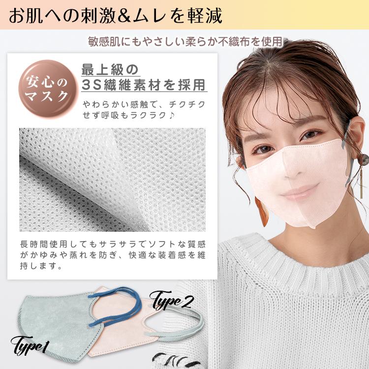 マスク 不織布 30枚 立体 不織布マスク 立体マスク 3dマスク カラーマスク バイカラー 小顔マスク 使い捨てマスク おしゃれ 血色カラー 大容量 花粉症対策 3層 | FANCYSHARP MASK | 03