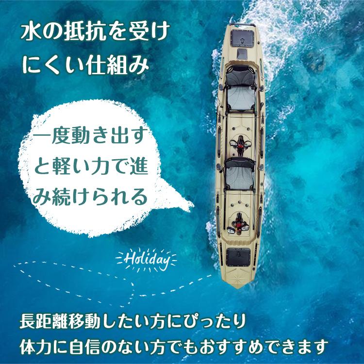 フィッシングカヤック 2人乗り ペダル式 カヤック ペダル 手漕ぎ 足漕ぎ 分割式 シーカヤック 2人用 フィッシング 釣り カヌー ボート 海 湖 川 船 出航 od494｜akaneashop｜07