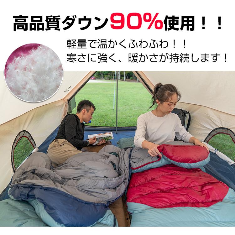 CAMDOOR 寝袋 冬用【取り外せる帽子&2個連結可】シュラフ 冬用 寝袋 