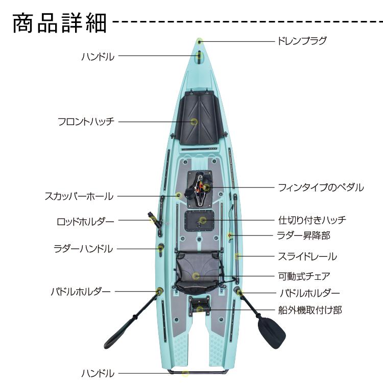 カヤック ペダル式 フィッシングカヤック ペダル 手漕ぎ 足漕ぎ 船外機 シーカヤック パドル フィッシング 釣り カヌー ボート 海 湖 川 船 3WAY操縦 od593｜akaneashop｜15