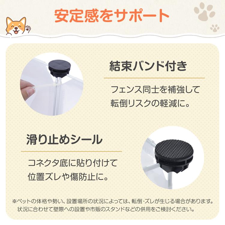 ペットフェンス 屋外 ジョイント 透明 犬 ペットサークル ドア付き 12
