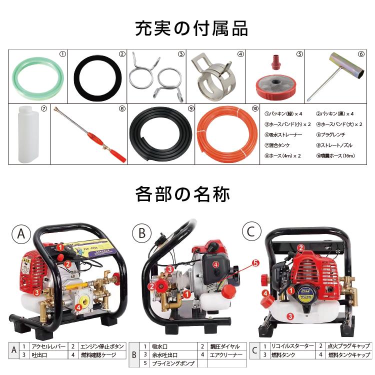 噴霧器 エンジン式 セット動噴 2スト 動噴 農業 農用 農薬 除草剤 肥料 