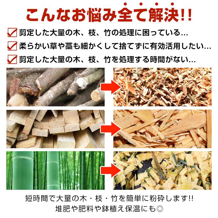 エンジン式 粉砕機 最大粉砕径60mm ウッドチッパー 7.5馬力