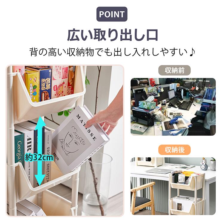 キッチンワゴン キャスター付き スリム 4段 キッチン収納棚 収納ワゴン