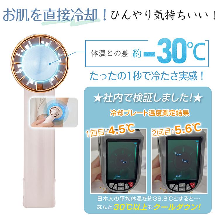 ハンディファン 冷却携帯扇風機　TYPE-C充電式 6枚羽根 3段階調節 静音 楽天市場】「-26℃瞬間冷却」ハンディファン 冷却プレート 扇風機 小型