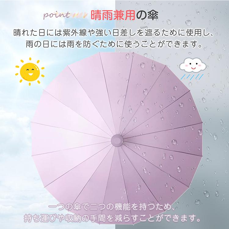 日傘 傘 レディース 16本骨 熱中症対策グッズ 紫外線カット uv