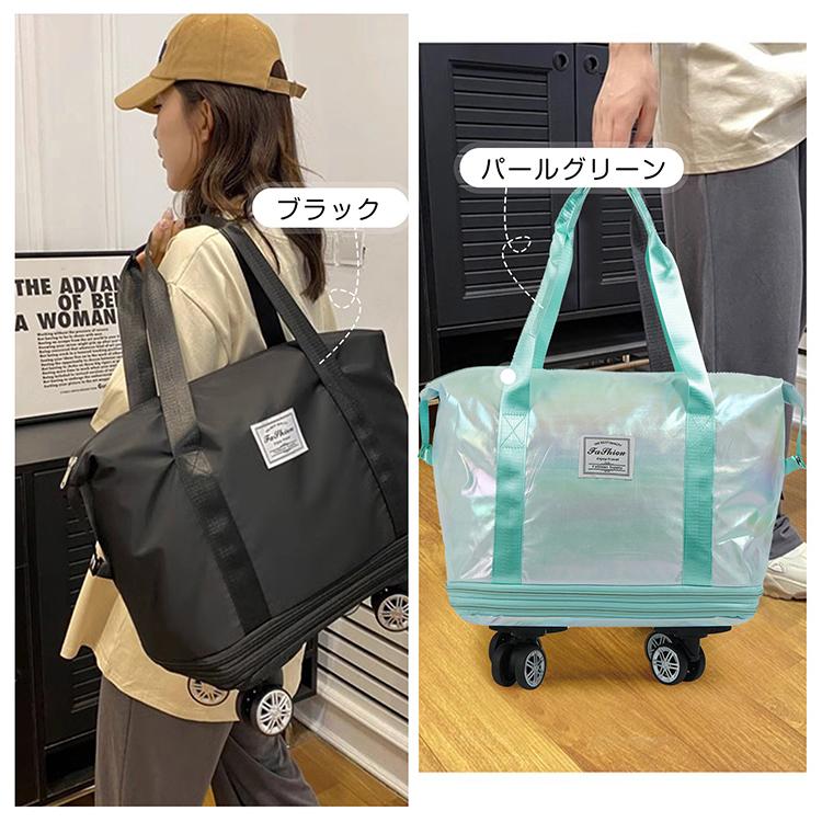 キャリーバッグ ソフトキャリーケース キャスター付きバッグ 機内持ち込み ソフトスーツケース 旅行バッグ 折りたたみ 4輪 2way 大容量 ボストンバッグ 防水 | Hill Stone | 23