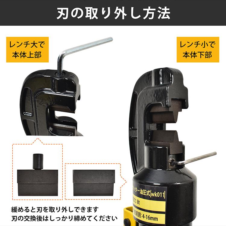 鉄筋カッター 手動 油圧式 8t 切断可能範囲4〜16mm 油圧鉄筋カッター