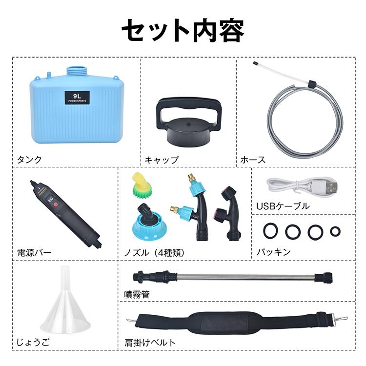 噴霧器 電動 除草剤 電動噴霧器 充電式噴霧器 消毒噴霧器 充電式 肩掛