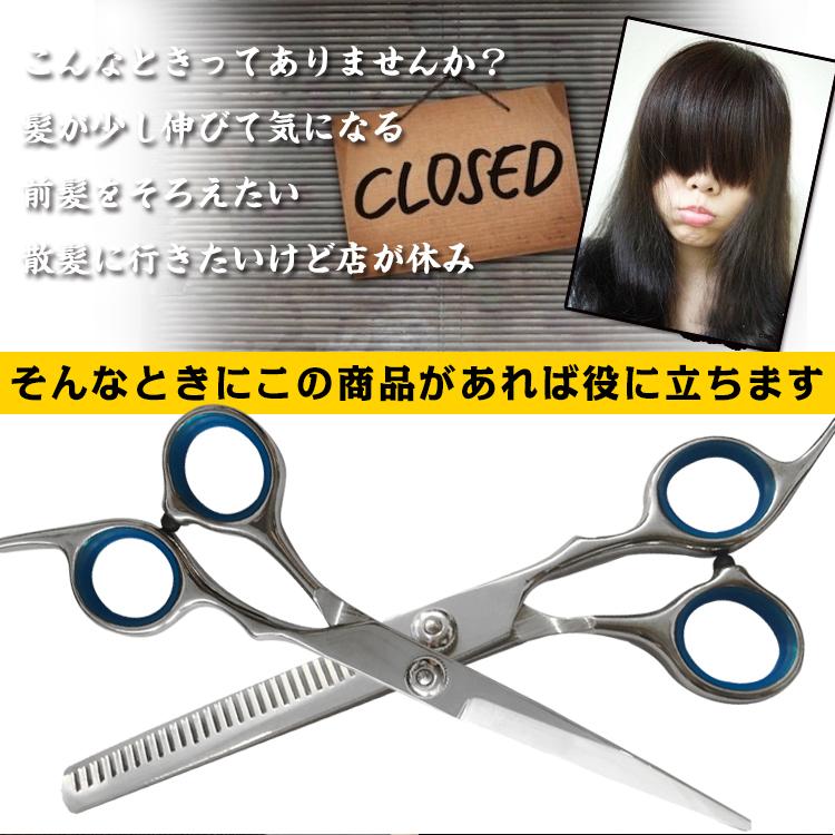 スキバサミ ヘアカット ハサミ 2本セット くし オイル 収納ケース付き