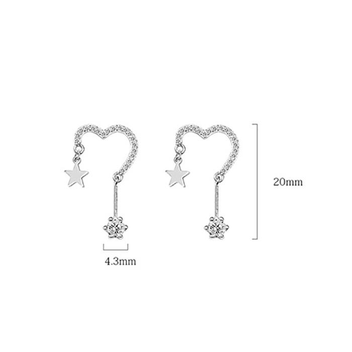 数量限定 ピアス ハート 星 スター 揺れる ジルコン ダイヤ キラキラ