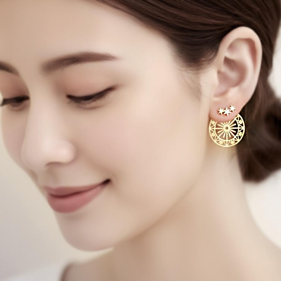 ピアス 可愛い 丸い 星 六芒星 スター バックキャッチ 2WAY おしゃれ