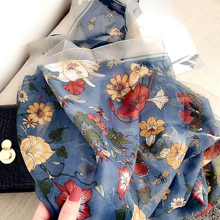 BIELLA FABRICS ストール　ショールブランケット ワイルドフラワー 送料無料 ショール ストール マフラー ブランケット (約200cm×70cm