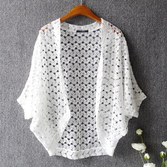 数量限定 ボレロ カーディガン 総レース 可愛い 透かし編み レディース