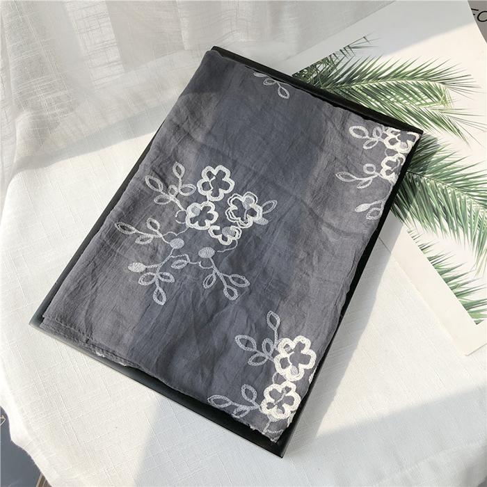 数量限定 レディース 薄地 大判 刺繍 花柄 ストール ショール 春 夏 秋