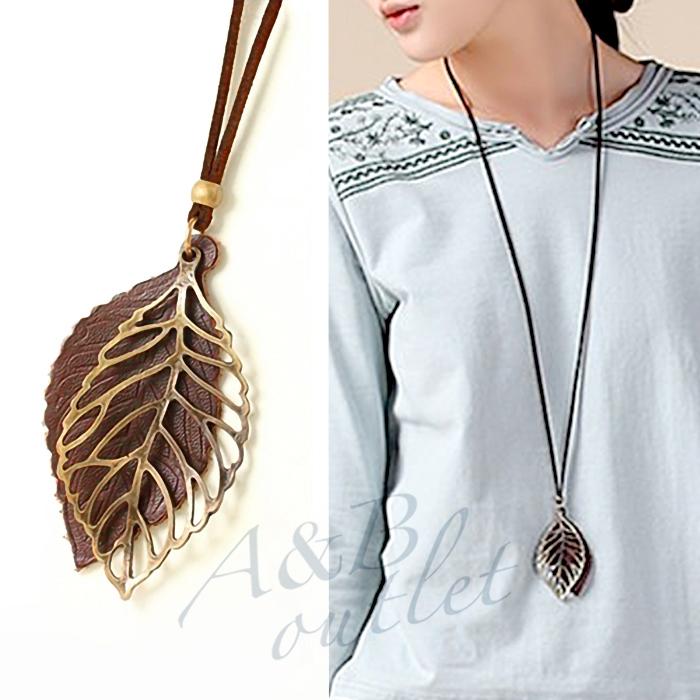 数量限定 ネックレス 葉っぱ リーフ モチーフ 可愛い シンプル レトロ