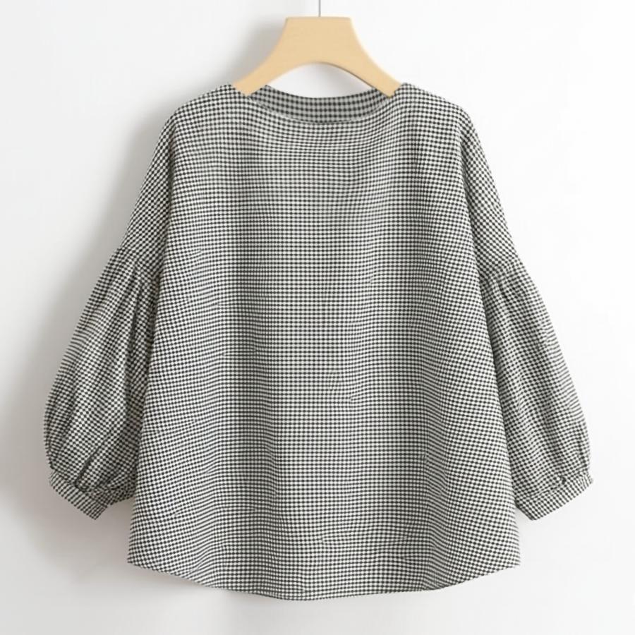 フランシュリッペ　リボンが可愛いギンガムチェックの半袖カットソー　未使用 フランシュリッペ リボンが可愛いギンガムチェックの半袖