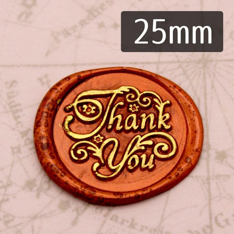 シーリングスタンプ 1100045「Thank you」フラワー 2.5cm ヘッドのみ