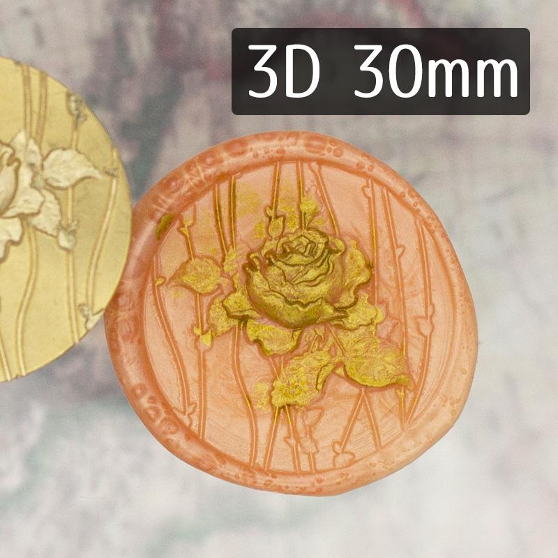 シーリングスタンプ 1100448「3Dつたバラ」3cm ヘッドのみ 封蝋印 真鍮 