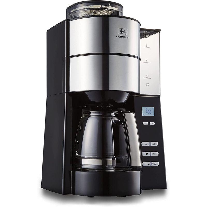 メリタミル付き全自動コーヒーメーカーアロマフレッシュサーモ2~6杯用ブラックAFG621-1B