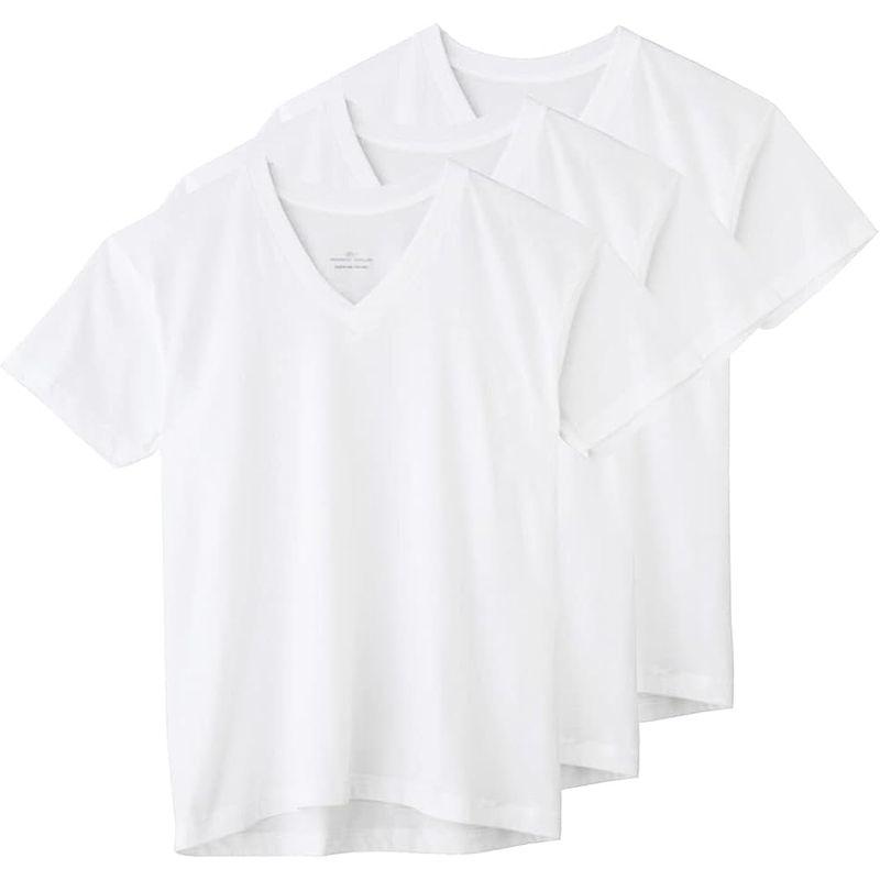 ボディワイルド Tシャツ 半袖 Vネック 綿100% 天竺 3枚組 BW50153 メンズ ホワイト LL