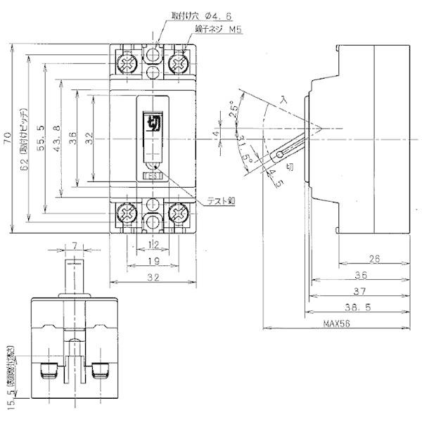 Panasonic BJS1531N パナソニック 小形漏電ブレーカ AB型 30AF Panasonic BJS1531N パナソニック 小形漏電ブレーカ AB型 30AF