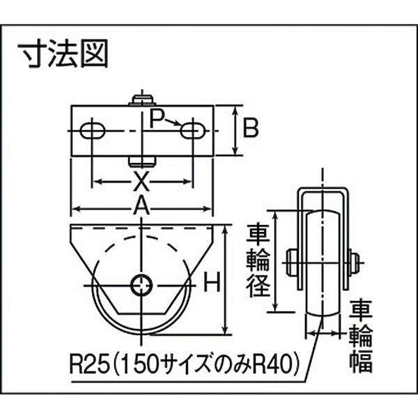 あすつく対応 「直送」 丸喜金属本社（MK） ［C2600150］ 枠付重量車 １５０ｍｍ Ｕ型 375-5959の画像