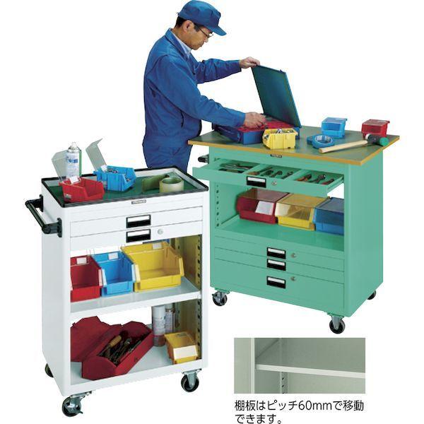 【個人宅配送不可】【個数：1個】 ＴＲＵＳＣＯ NTS403NW 直送 代引不可・他メーカー同梱不可 ツールワゴン ６００Ｘ４００ＸＨ８８０ 引出・_3