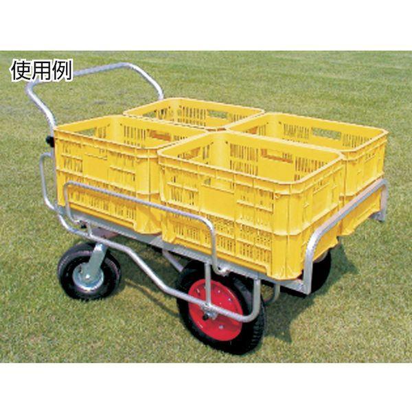 ハラックス ［CHJ2000］直送 代引不可 アルミ製運搬車 愛菜号 前輪１３×３Ｔ後輪３５０×４エアー入２輪自在タイプ 積載面９５０〜１１５０×７０_1