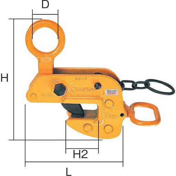 あすつく対応 「直送」 スーパーツール HLC0.5HN 横吊クランプ ロックハンドル式 細目仕様 基本使用荷重０．５ｔ クランプ範囲０〜２５ｍｍ ロ_1