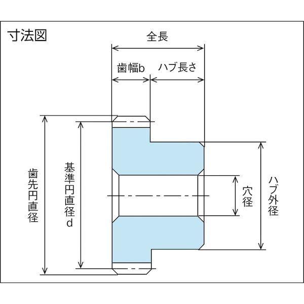 あすつく対応 「直送」 ＫＧ S3BP28B-3014 フードコンタクト 青ＰＯＭ ギヤシリーズ 形状Ｂ１ モジュール３ 歯数２８ S3BP28B30_2