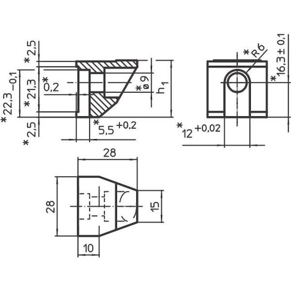 あすつく対応 「直送」 ＨＡＬＤＥＲ 23320.0050 クランプ 工作機械用 特殊口金 フローティングクランプＭ１２用 標準口金、下側 23320_1