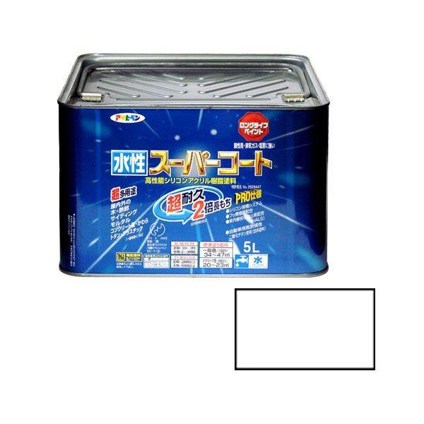 アサヒペン［4970925416223］ 水性スーパーコート ５Ｌ ツヤ消し白 4970925416223 ポイント5倍