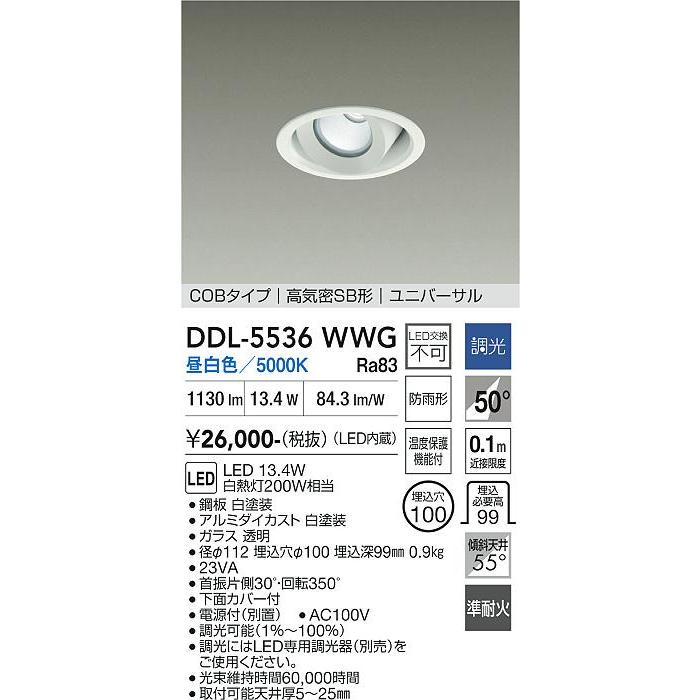 大光電機 安心のメーカー保証 【送料無料】DDL-5536WWG LED